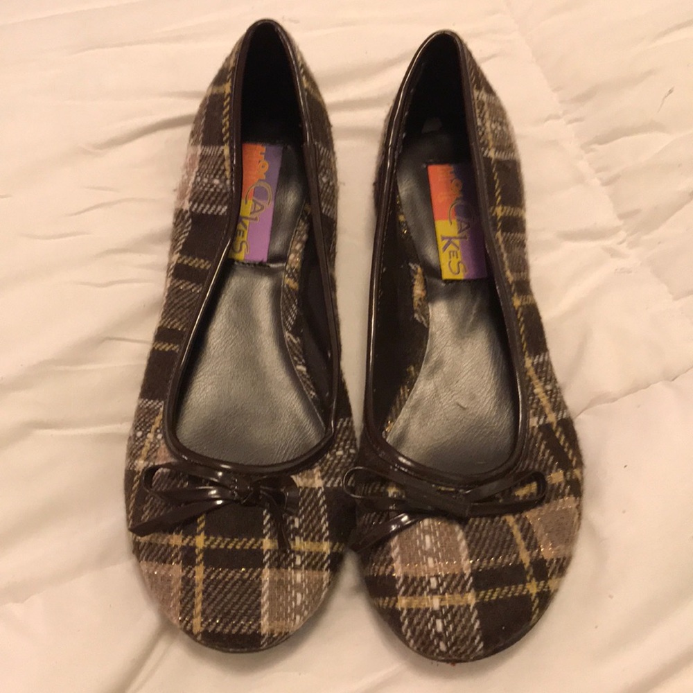 Brown Plaid Flats